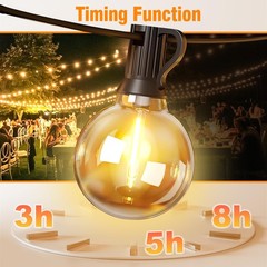 25FT Solar String Lights Outdoor Waterproof with Remote & Timer LED Shatterproof