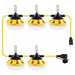 50 Ft. 120 Volt LED Construction String Lights, Linkable, 5000K Daylight, W/ Cli