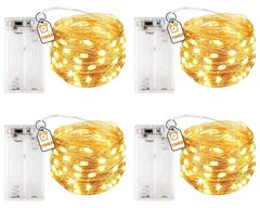 4 Pack LED Fairy Lights with Timer Battery Operated,3M 30 LED Firefly Lights …