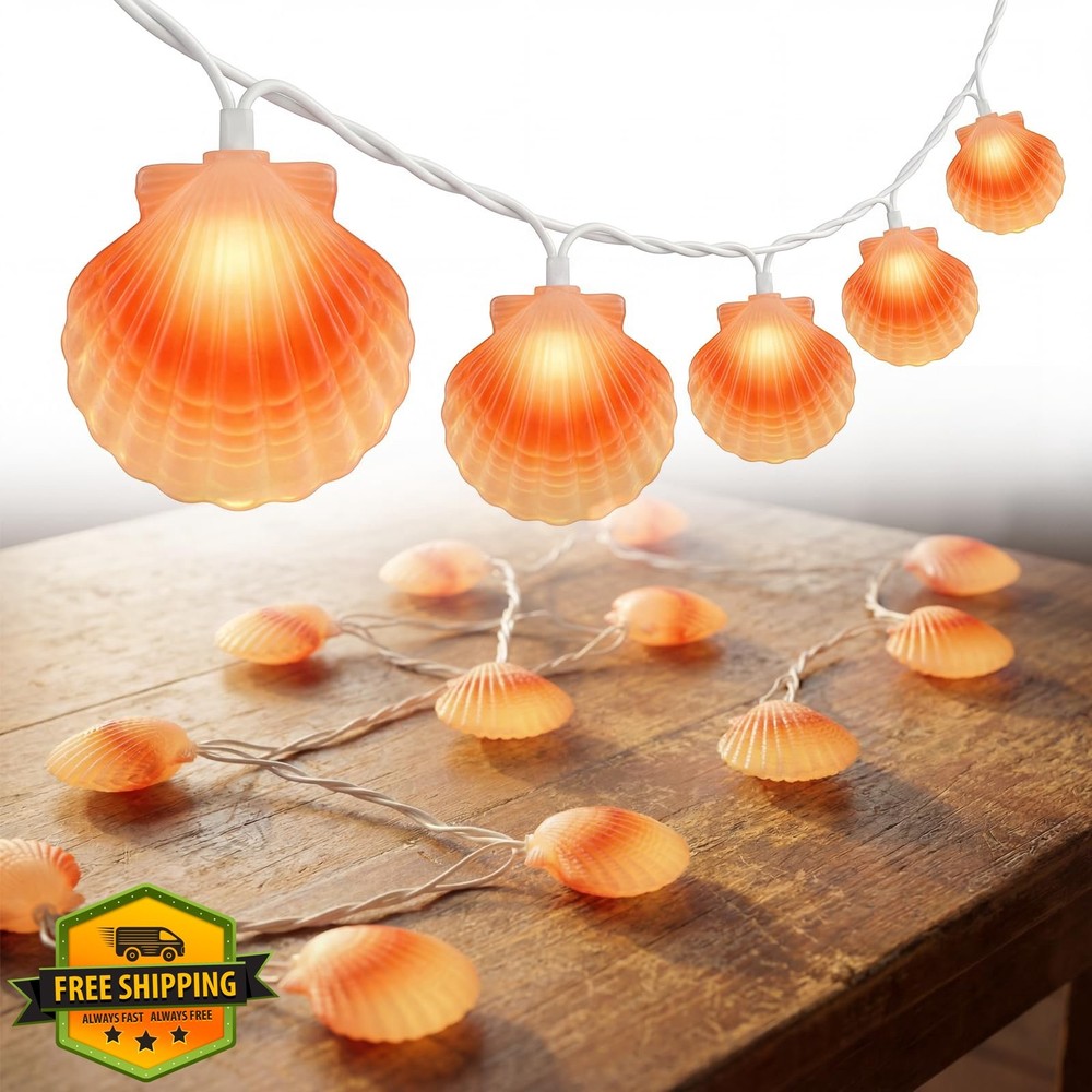 SUNSGNE 8.5ft Seashell String Lights