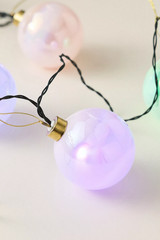 ANTHROPOLOGIE SET 5 HUGE PEARL GLASS BALL BULB LED STRING LIGHTS GARLAND 13’
