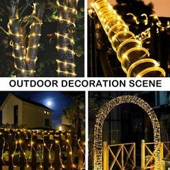 Solar Tube Rope Lights Outdoor Garden Waterproof String Light Lamp 100 LED 32FT
