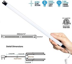 LED Display Lights, (4) Strip Light Bars for Case 12 inch, Cool White