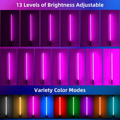 4Pack RGB Tube Light Bar with Stand, 5000Mah Battery Powered LED Video Light Wan