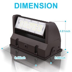 Ostek Led Wall Pack Light 40W Rotatable Adjustable 5000K 5500Lm Outdoor Area