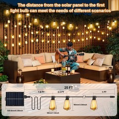 25FT Solar String Lights with Remote – Waterproof LED Patio Decor for All Occ…