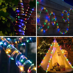 LED Rope Lights Outdoor String Light Battery Powered with Remote Control, 8