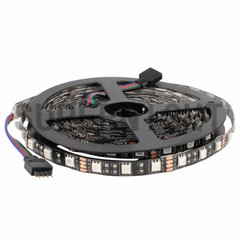 RGB 300LEDs 5050 5M Black PCB LED Strip Light Non-Waterproof+20Keys Music Remote