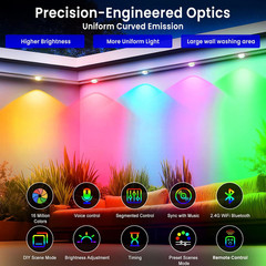150Ft Smart RGB Outdoor Lights, Waterproof, Alexa & Google Assistant Compatible