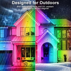 150FT RGB Outdoor Waterproof Lights with App Remote Music Sync for Holiday Chris