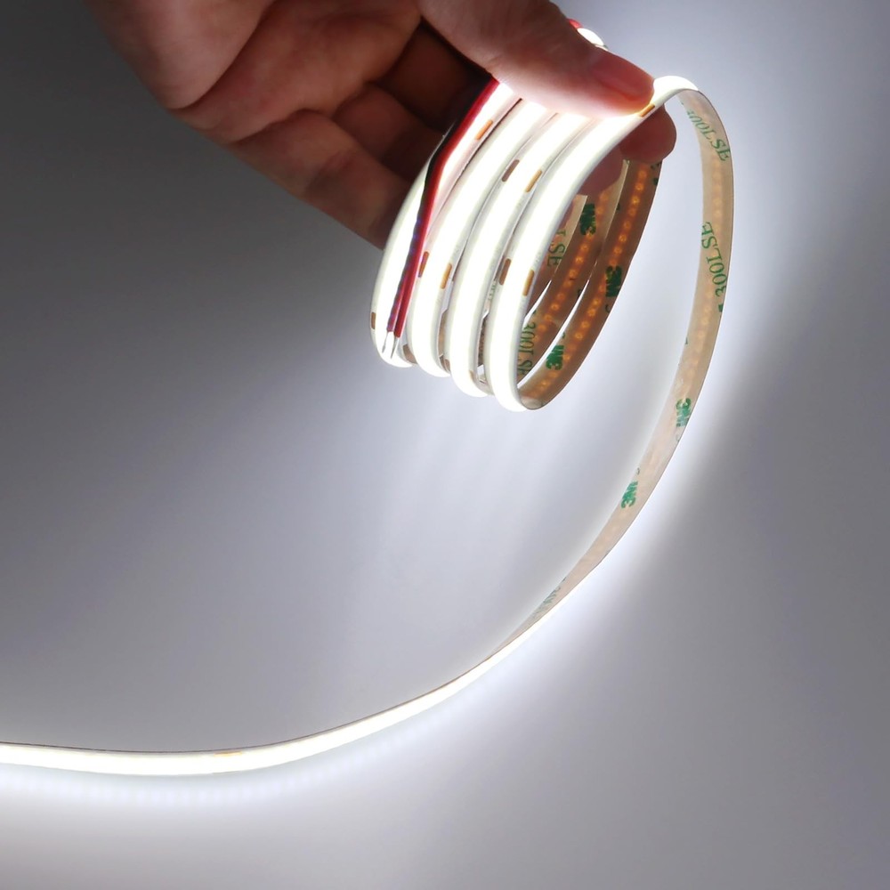20FT 6M 24V COB LED Strip Lights 6000K Cool White 320LEDs/M Non Waterproof