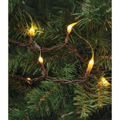 NEW PRIMITIVE CREAM Silicone Bulb Light Strand 50 ct Brown Cord Teeny Rice Bulbs
