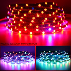 DC 5V WS2812 RGB LED strip light 4mm 5mm 7.2mm width PCB WS2812B IC Addressable