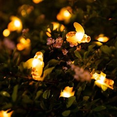 50 LED Solar Powered Bee String Lights Outdoor Yard Garden Decor Waterproof Lamp