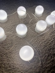 USB LED Bulb/Globe String Lights Clear White, Clear Cord, Inline Switch Vanity