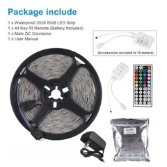 16.4FT RGB Led Strip Lights Waterproof Flexible with 44 Keys Remote 12V US Power
