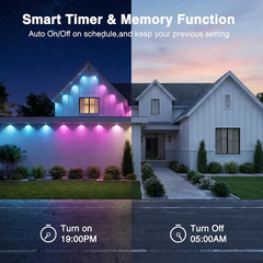 Permanent Outdoor Lights, 100Ft RGB Color Chasing String Lights with 16 Million
