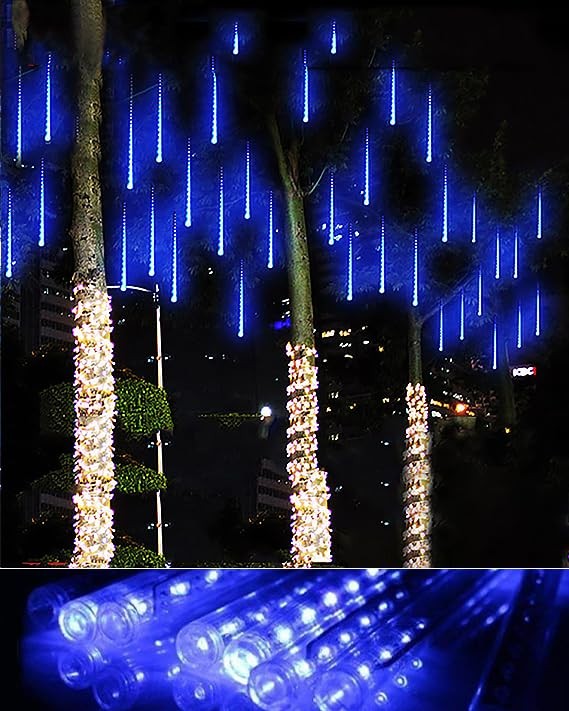 Christmas Lights Outdoor UL Listed Blue Falling Rain Drop Meteor Shower IP65 …