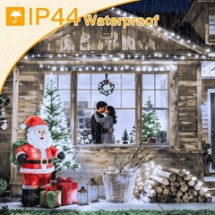 Ollny Christmas Lights 200LED 60FT Indoor, Cool White Connectable Plug in String