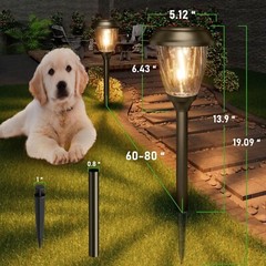 XMCOSY+ Solar Pathway Lights Outdoor, 10/25 LM in 2 Lighting Modes, Glass Sta…