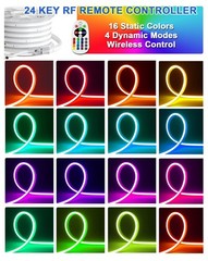 LED RGB Neon Rope Lights AC 120V ETL IP65 Strip Light with Remote 50FT