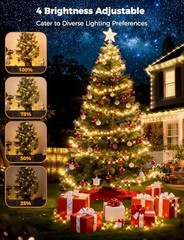 BRIGHTEVER CHRISTMAS LIGHTS FOR TREE – 1100 BULBS 360FT, PLUG-IN – WARM WHITE