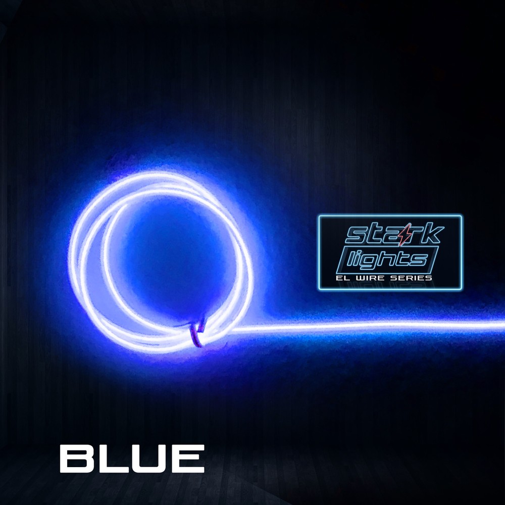 Neon LED Light Glow EL Wire + Control String Strip Rope Tube 5.0mm Thick – BLUE