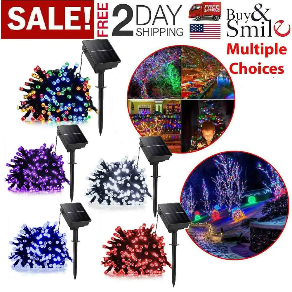 100LED Solar Christmas Lights Fairy Solar String Light Outdoor Garden Xmas Decor