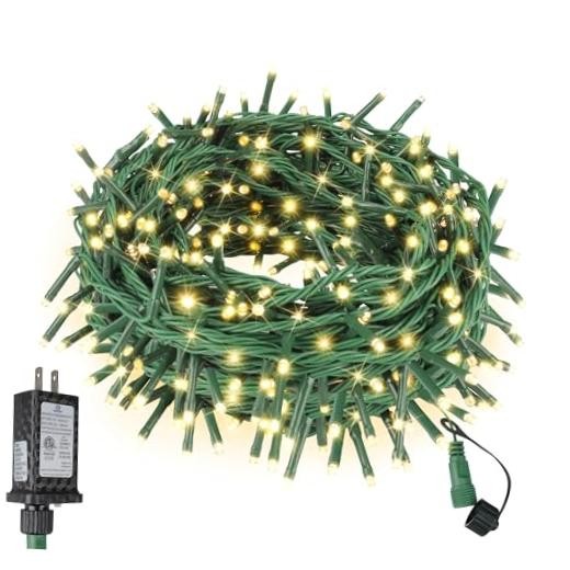 66FT 200 LED Christmas Mini Lights End 66FT 200LED Warm White Glass Green Wire