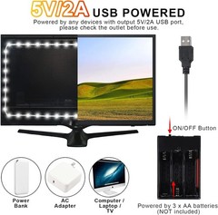 16.4FT Daylight White LED Strip Light with USB Plug+Battery Box Operated, 600…