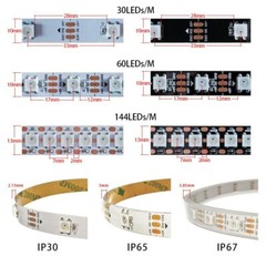1m 2m 3m 4m 5m WS2812B WS2812 Led Strip Individually Addressable Smart RGB DC 5V