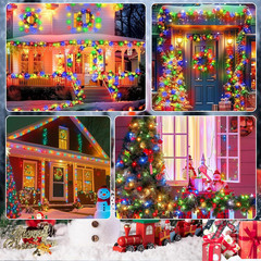 6-Pack Solar String Lights, 600 LED Extra-Long 236Ft Solar Christmas Lights Outd