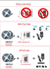 DC12V 5m-100m WiFi/IR LED Strip Light RGB SMD 2835 5050 RGBW/WW Control&Adapter
