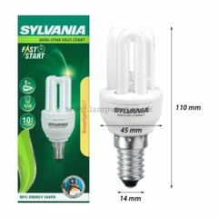 Sylvania Energy Saving Bulb E14 8W Power 40W Neon 3 Tubes Warm