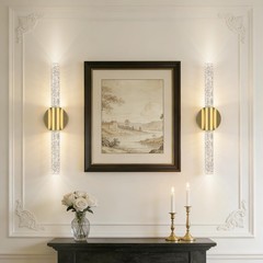 Realoc Peel And Stick On Battery Operated Wall Sconces Set Of 2 Gold Wireless