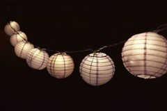 Lavender Round Paper Lantern Party String Lights (4″ Lanterns, 8FT Black Cord)