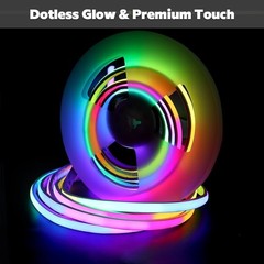 12V 24V Waterproof IP68 COB WS2811 720leds/m RGB LED Strip Light Outdoor Decor
