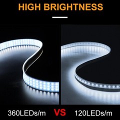 High Brightness SMD2835 Three Row 360Leds/m 12V 24V Waterproof Flexible Led Tape