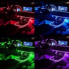 Jushope Interior Car LED Strip Lights with Wireless APP and Remote Control, RGB