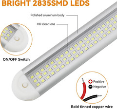 RVZONE 12V LED Interior Light Bar | 120Leds 1800LM 8W DC 12 Volt Led Strip Light