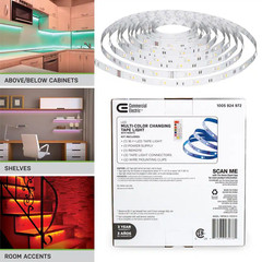 16 Ft. LED White and RGB Tape Light Kit- under Cabinet Light
