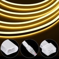 DELight 10FT Warm White Cuttable IP65 Neon Rope Lights LED Strip Light AC 110V