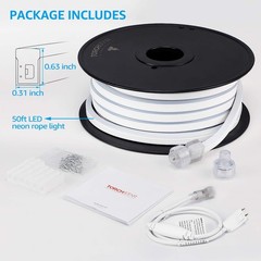 Torchstar Premium 50Ft Led Neon Rope Light Graduation Decorations Outdoor Ip67
