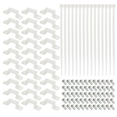 Mounting Clips Hardware Kit for LED Strip Lights 30x Clips & Zipties, 60x Screws
