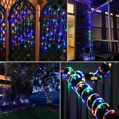 Solar 50-300LED Powered Fairy String Rope Strip Lights Outdoor Garden Patio