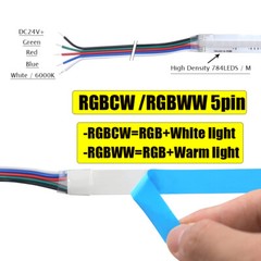 DC 24V COB LED Strip RGBW RGBWW 784LEDs/M Dotless Flexible Tape Light Home Lamp