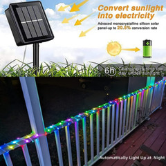 Solar Rope Lights Outdoor Tube Fairy String Lights Waterproof Garden Patio Decor