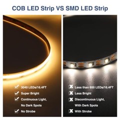 Cob Led Light Strip White Dimmable 32.8ft 24v 2700k6500k Cob Strip Lights Tape W