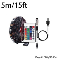 US 1 Pack 5V USB LED Strip Lights TV Back Light 5050 RGB Colour With Remote