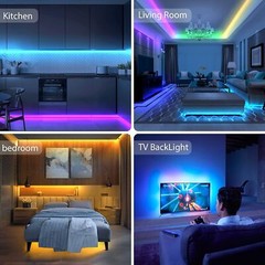 100ft 50ft LED Strip Lights 5050 RGB Bluetooth Color Change Remote for Rooms Bar